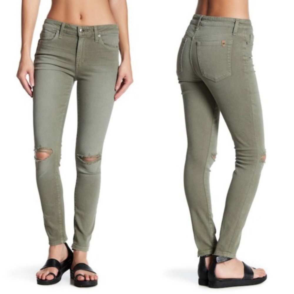 Joe’s Skinny Jeans in Military Green Destroyed Size 29 NWT